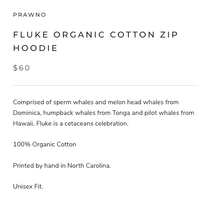 Load image into Gallery viewer, Prawno Fluke Organic Cotton Zip Hoodie (Navy)
