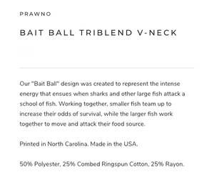 Prawno Bait Ball Triblend V-Neck (Charcoal)