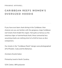 Load image into Gallery viewer, Prawno Caribbean Reefs Women&#39;s Oversized Hoodie (Charcoal)
