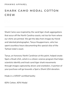 Prawno Shark Camo Modal Cotton Crew (Navy)