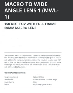 Nauticam Macro to Wide Angle Lens 1 (MWL-1)